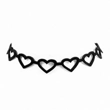 Load image into Gallery viewer, Black Leather Love Heart Choker Necklaces