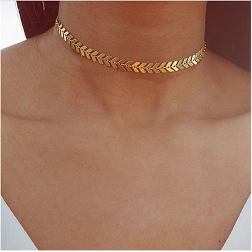 Chain Sequins Choker Necklaces