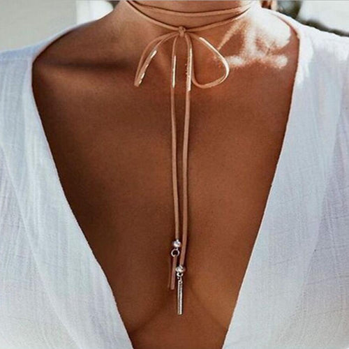 Brown Leather Necklace