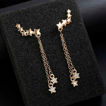 Load image into Gallery viewer, Luxury Moon And Stars Tassel Drop Earrings