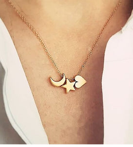 Gold Silvery Moon Necklaces
