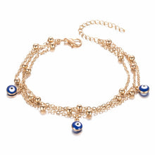 Load image into Gallery viewer, Blue Evil Eye Pendant Anklet
