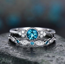 Load image into Gallery viewer, Green Blue Stone Crystal Rings