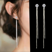 Load image into Gallery viewer, Rhinestone Long Drop Earrings