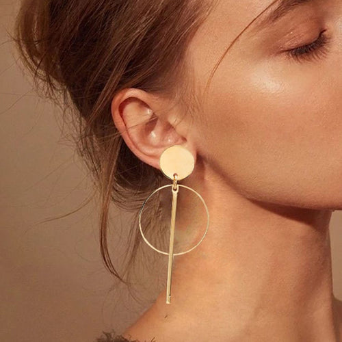 geometric big round earrings
